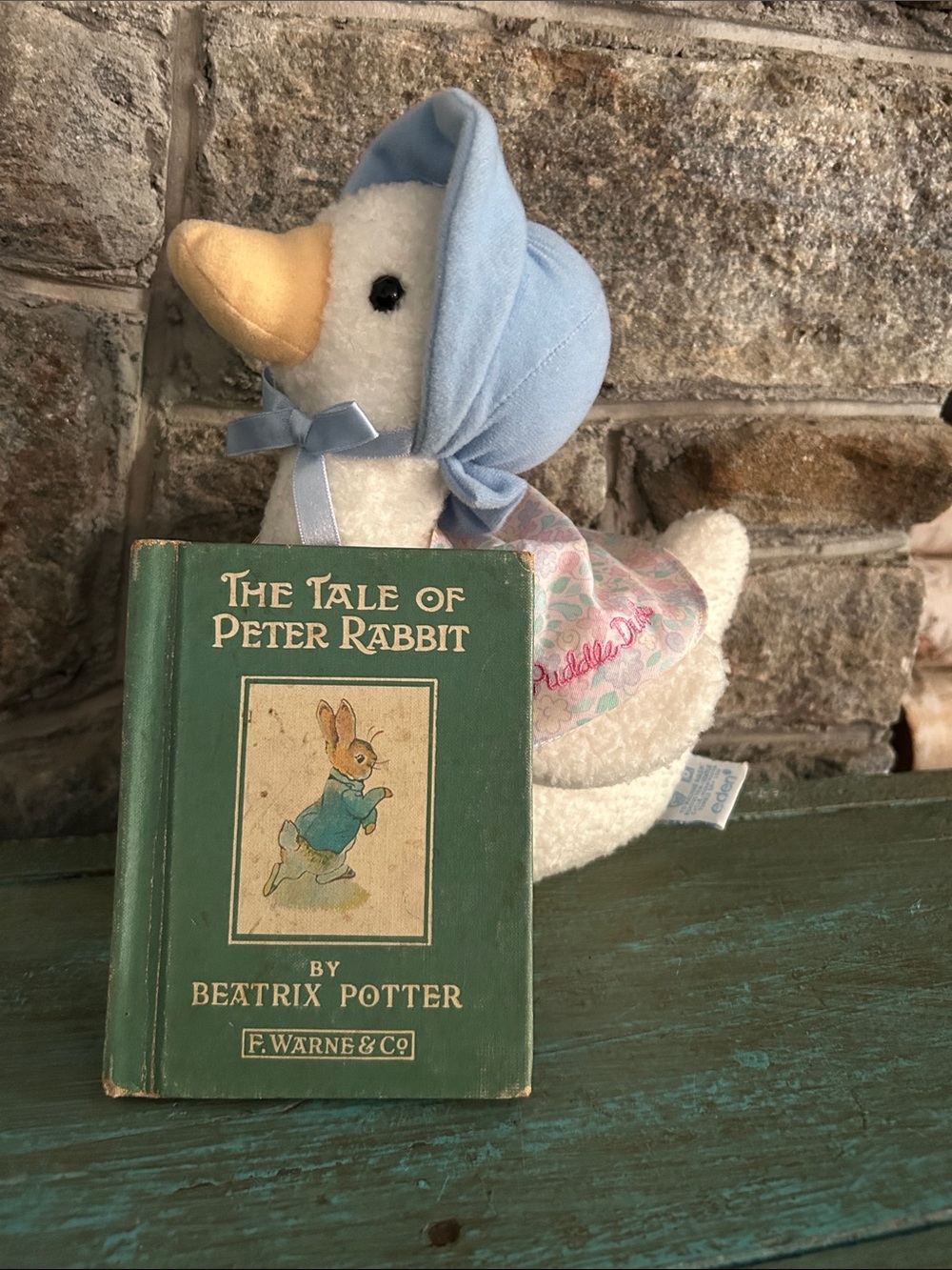 Tale of Peter rabbit vintage book with jemima puddle Duck stuffy